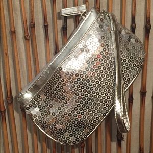 Silver Sequined Wristlet